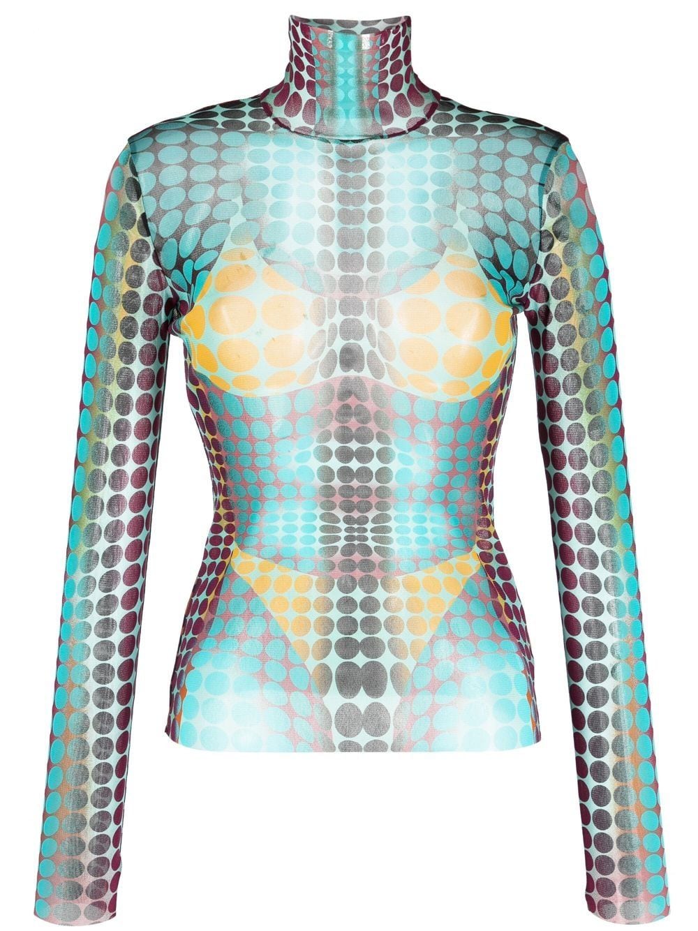 Jean Paul Gaultier Cyber High Neck Top Woman Multi In